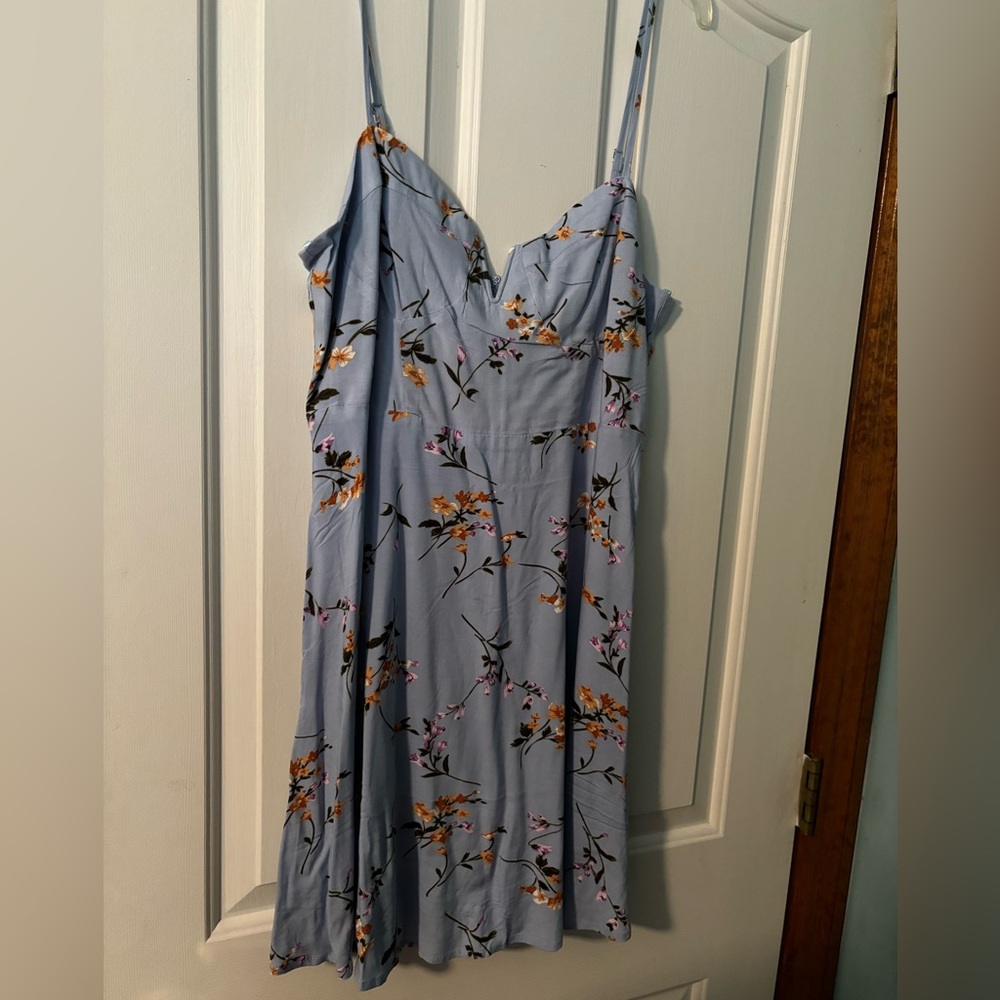 Blue floral spring dress